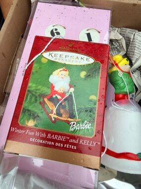 Hallmark Keepsake Ornament Barbie and Kelly Sled in Red and Green!